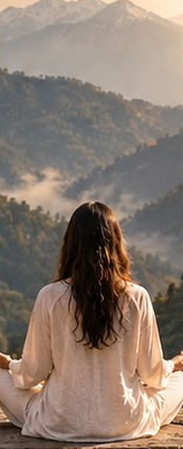 Meditating above a misty valley